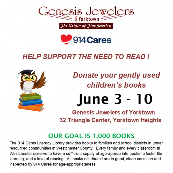 Children's Book Drive at Genesis Jewelers of Yorktown June 3-10