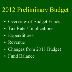 2012 Preliminary Budget Presentation