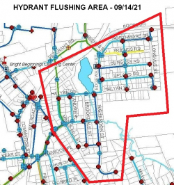 HYDRANT FLUSHING AREA TODAY